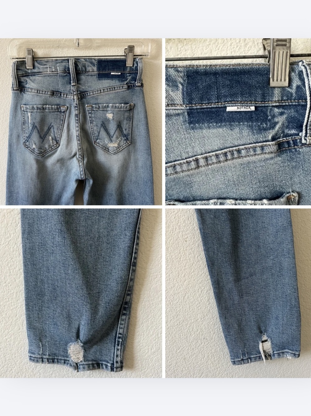 MOTHER Superior The Tomcat Confession Distressed Straight Leg Crop Jeans 24 - Picture 12 of 16